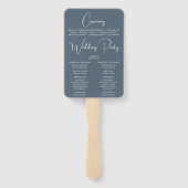 Éventail Calendrier de mariage modifiable bleu poussiéreux (Dos)