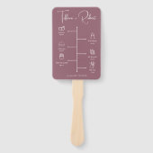 Éventail Calendrier de mariage modifiable couleur rose poud (Devant)