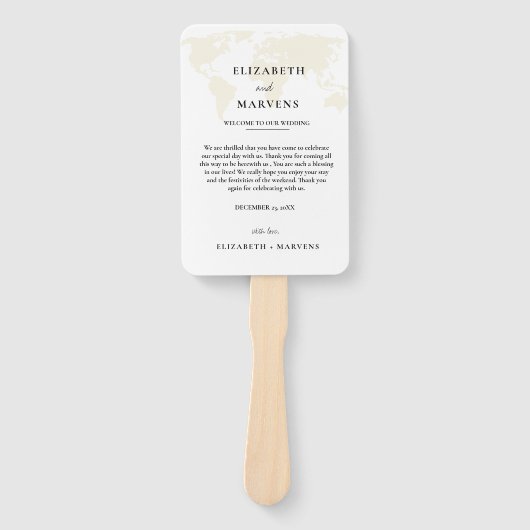 Éventail Calendrier des événements du jour du mariage de vo (Devant)