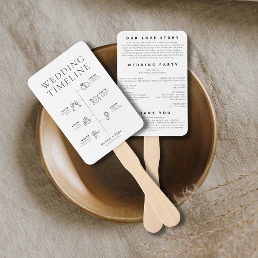 Éventail Calendrier personnalisé de mariage, ordre des évén