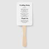 Éventail Calligraphie Gras Minimaliste Programme de Mariage (Dos)