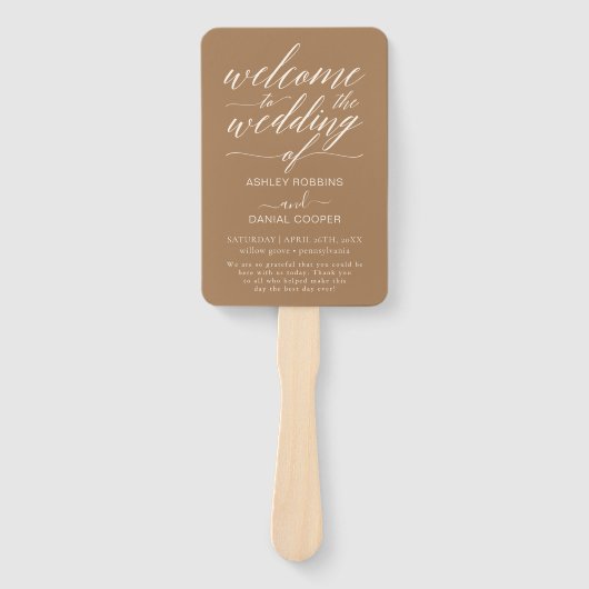 Éventail Calligraphie minimale Nous faisons Mariage Program (Devant)