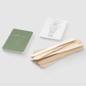 Éventail Calligraphie minimaliste Sage Green Wedding Progra (Non-assemblé)
