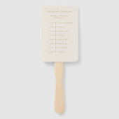 Éventail Calligraphie moderne intemporelle or mariage Timel (Dos)