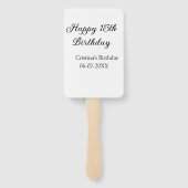 Éventail calligraphie simple minimum heureux 15e anniversai (Dos)