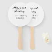 Éventail calligraphie simple minimum heureux 2e anniversair (Devant et derrière)