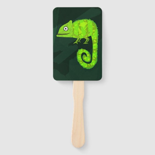 Éventail Caméléon vert mignon (Devant)
