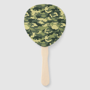 Éventail Camouflage numérique en bois à 8 bits / Camo
