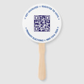 Éventail Campagne du Parti Démocrate QR personnalisé & Date (Dos)