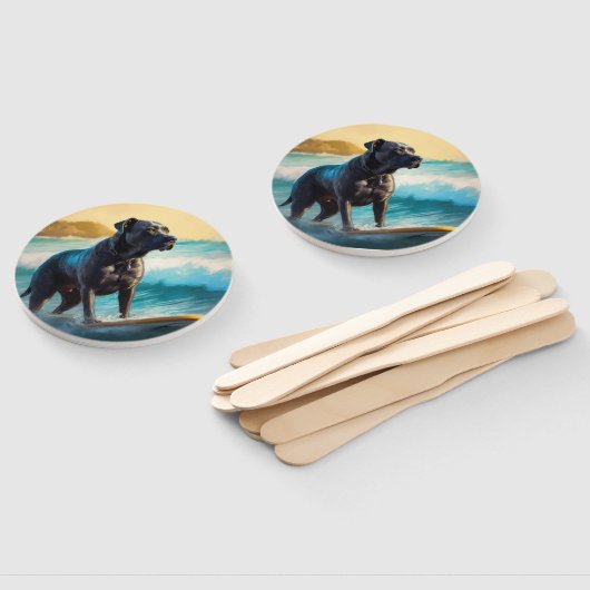 Éventail Cane Corso Beach Surf Peinture (Non-assemblé)