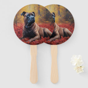 Éventail Cane Corso en automne Feuilles automne Inspire