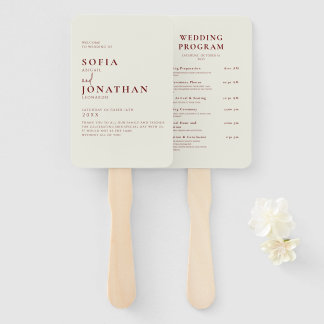 Éventail Canyon Rose minimaliste programmes de mariage