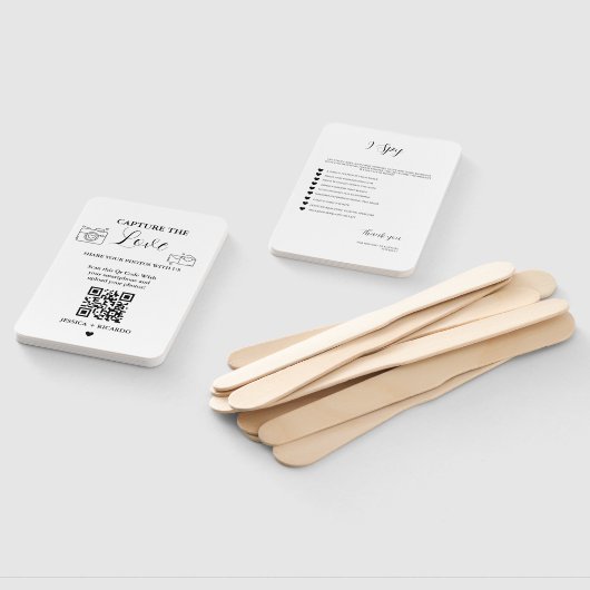 Éventail Capturez la carte de code QR Love Mariage, Carte p (Non-assemblé)