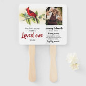 Éventail Cardinal Deux faces Photo Funéraire Merci Favor (Devant et derrière)