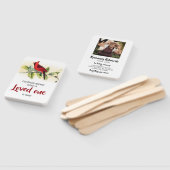 Éventail Cardinal Deux faces Photo Funéraire Merci Favor (Non-assemblé)