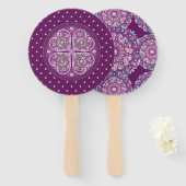 Éventail Cardinal Red Rosace (Devant et derrière)