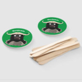 Éventail Caricature amusante de buffle d'eau courante (Non-assemblé)