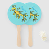 Éventail Caricature amusante de dragon de mer feuillu (Devant et derrière)