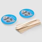 Éventail Caricature bleu loutre de mer joyeux (Non-assemblé)