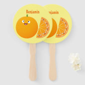 Éventail Caricature d'agrumes d'orange (Devant et derrière)