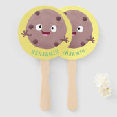 Éventail Caricature de biscuit à puce en chocolat (Devant et derrière)