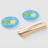 Éventail Caricature de chaux de citron joyeux (Non-assemblé)