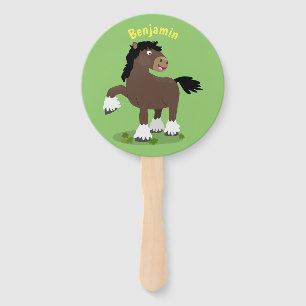Éventail Caricature de cheval de trait de Cute Clydesdale