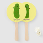 Éventail Caricature de cornichon joyeux (Devant et derrière)