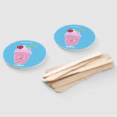 Éventail Caricature de crème glacée de fraise mignonne (Non-assemblé)