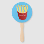 Éventail Caricature de frites Cute kawaii fast food (Dos)