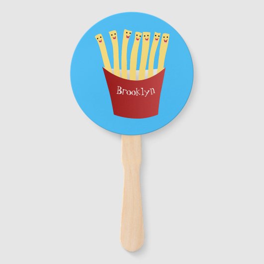 Éventail Caricature de frites Cute kawaii fast food (Devant)