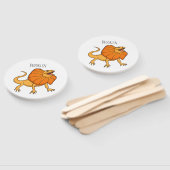 Éventail Caricature de lézard à col frisé orange (Non-assemblé)