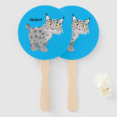 Éventail Caricature de lynx de lynx de lynx (Devant et derrière)