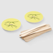 Éventail Caricature de mignon rouge vert avec des visages h (Non-assemblé)