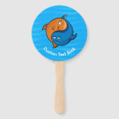 Éventail Caricature de poisson Yin Yang (Dos)