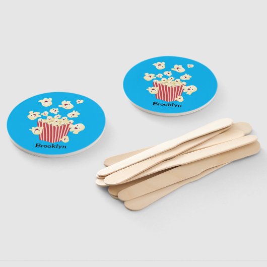 Éventail Caricature de pop-corn drôles (Non-assemblé)