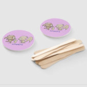 Éventail Caricature d'écureuils marrants (Non-assemblé)