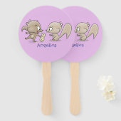 Éventail Caricature d'écureuils marrants (Devant et derrière)