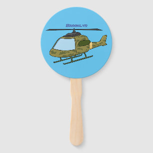 Éventail Caricature d'hélicoptère camoflage de l'armée