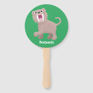Éventail Caricature du tigre mignon Saber Toothed Smilodon