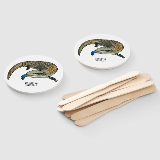 Éventail Caricature en bleu (Non-assemblé)