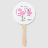 Éventail Caricature en trio flamand rose mou (Dos)