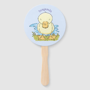 Éventail Caricature jaune mignon pour canard bébé