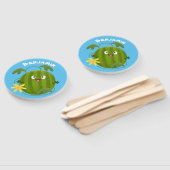 Éventail Caricature joli et souriant de pastèque (Non-assemblé)