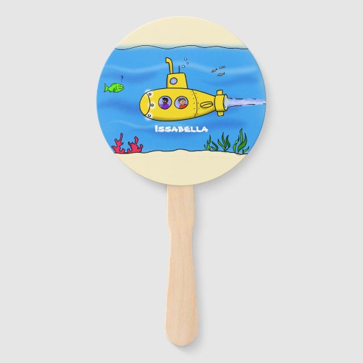 Éventail Caricature sous-marine joyeuse (Dos)