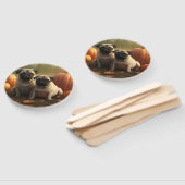 Éventail Carlin Chiot Automne Citrouille de plaisir (Non-assemblé)