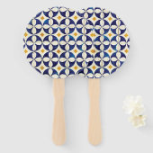 Éventail Carreaux portugais - Azulejo Motif Design (Devant et derrière)