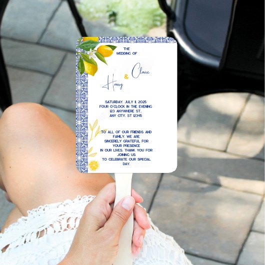 Éventail Carrelage marocain bleu personnalisable Ventilateu