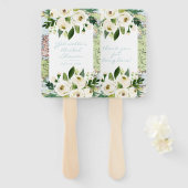 Éventail Carte avec Fleurs thème de voyage Mariage ou fête (Devant et derrière)