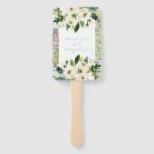 Éventail Carte avec Fleurs thème de voyage Mariage ou fête (Dos)